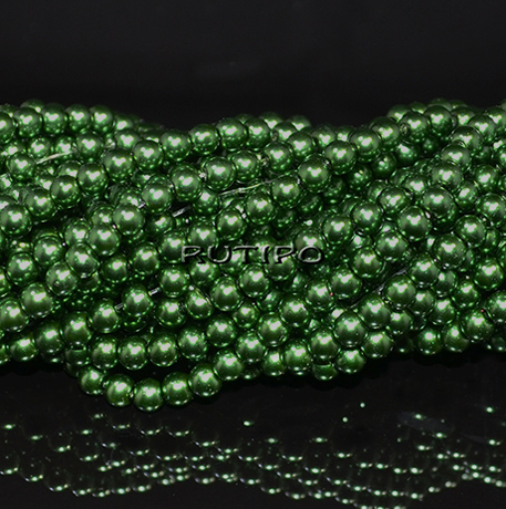Скляні перли Green, 4мм, нитка 78см(бл. 200шт)