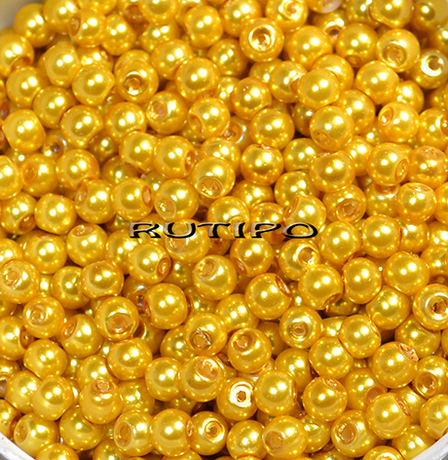 Стеклянный жемчуг Gold, 4мм, шт 