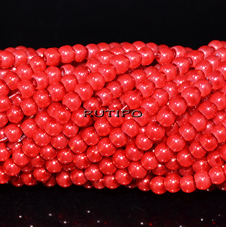 Скляні перли Crimson, 4мм, нитка 80см (бл. 215шт)