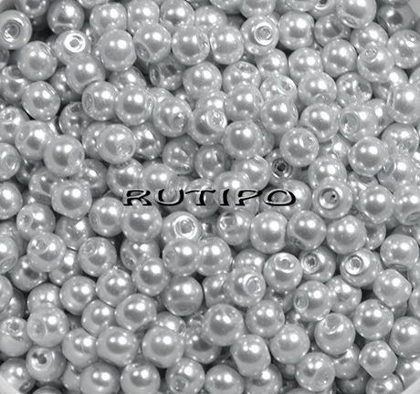 Стеклянный жемчуг Silver, 4мм, шт