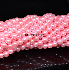 Glass pearls Pink, 6mm, about 145pcs/strand