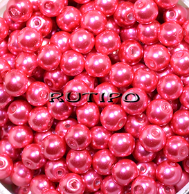 200шт, Стеклянный жемчуг PaleVioletRed, 6мм