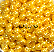 Стеклянный жемчуг, Gold, 6мм, шт 
