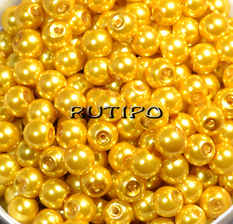 Стеклянный жемчуг, Gold, 6мм, шт 