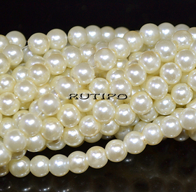 Скляні перли Ivory, 6мм, нитка 80см (бл. 145шт)