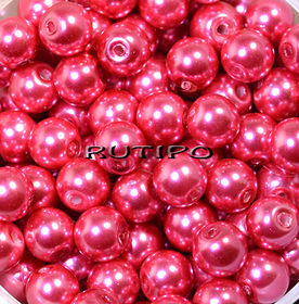 Стеклянный жемчуг PaleVioletRed, 8мм, шт