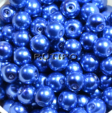 200шт, Стеклянный жемчуг RoyalBlue, 8мм
