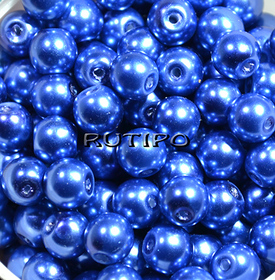 Стеклянный жемчуг RoyalBlue, 8мм, шт