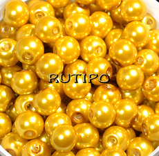 Стеклянный жемчуг Gold, 8мм, шт 