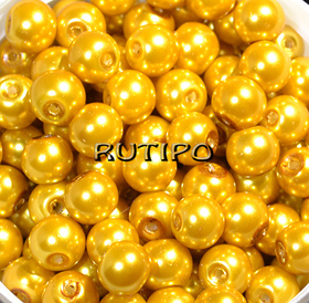 Стеклянный жемчуг Gold, 8мм, шт 