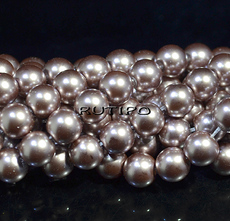 Glass pearls RosyBrown, 8mm, about 53pcs/strand