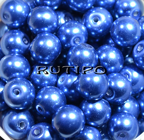 200шт, Стеклянный жемчуг RoyalBlue, 10мм