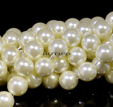 Скляні перли Ivory, 10мм, нитка 43см (бл. 44шт)