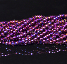 Бусины Purple Plated, 2мм, низка 36см (ок. 180шт)