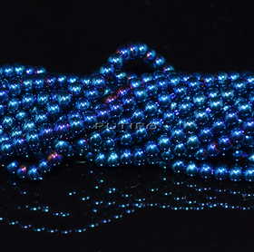 Намистини Blue Plated, 2мм, нитка 36см (бл. 180шт)