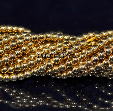 Бусины Golden Plated, 2мм, низка 35см (ок. 175шт)