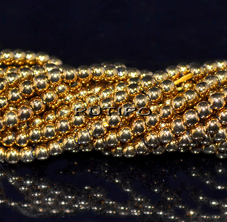 Бусины Golden Plated, 2мм, низка 35см (ок. 175шт)