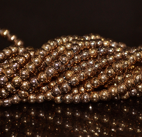 Намистини Copper Plated, 3-3.8мм, низька 30см (бл. 100шт)