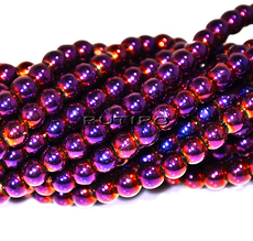 Бусины Purple Plated, 4мм, низка 70см (ок 200шт)