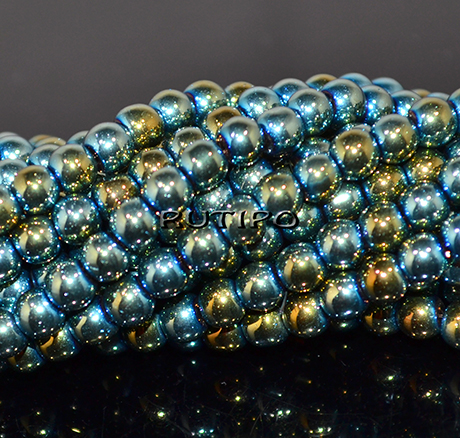 Бусины Green Plated, 4мм, низка 70см (ок 190шт)