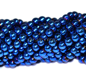 Бусины Blue Plated, 4мм, низка 70см (ок 200шт)