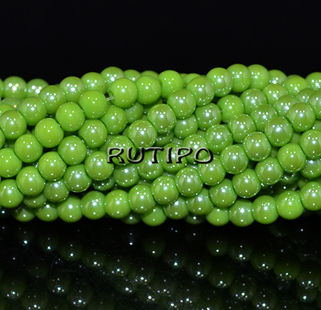Бусины LimeGreen AB Plated, 4.5мм, низка 38см(ок. 96шт)
