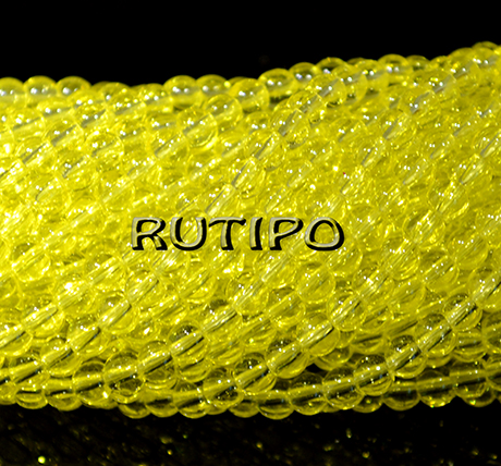 Бусина стеклянная Yellow, 4мм, шт