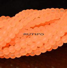 Бусины матовые Orange 4мм, низка 40см (ок. 105шт)