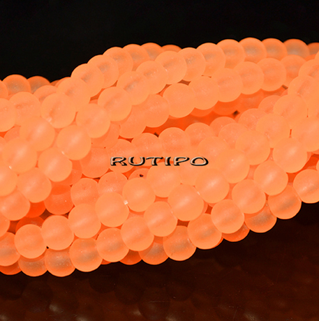 Бусины матовые Orange 4мм, низка 40см (ок. 105шт)