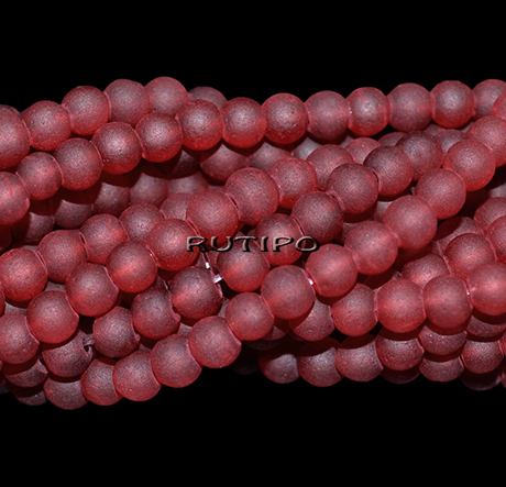 Бусины матовые DarkRed 4мм, низка 40см (ок. 100шт)