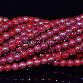 Бусины DarkRed AB Plated, 4.5мм, низка 38см(ок. 96шт)