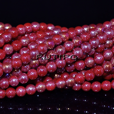 Бусины DarkRed AB Plated, 4.5мм, низка 38см(ок. 96шт)
