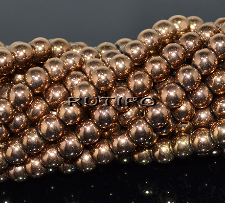 Бусины Copper Plated, 4мм, низка 70см (ок 200шт)