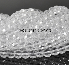 Glass bead Clear 4mm, 75pcs/strand