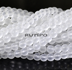 Бусины матовые White 4мм, низка 40см (ок. 105шт)