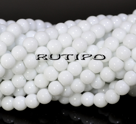 Бусина стеклянная White 4мм, шт 
