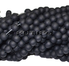 Бусины матовые Black 4мм, низка 40см (ок. 105шт)