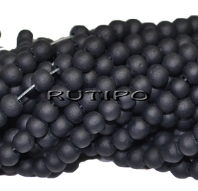 Бусины матовые Black 4мм, низка 40см (ок. 105шт)