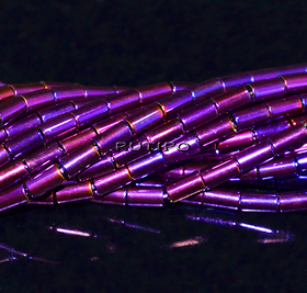 Бусины Purple Plated, 5*3мм, низка 35см (ок. 70шт)