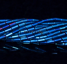 Бусины Blue Plated, 5*3мм, низка 36см (ок. 73шт)