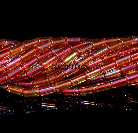 Бусины OrangeRed AB, 5*3мм, низка 35см (ок. 70шт)