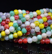 Бусины MIX AB Plated, 5.5-6мм, низка 39см(ок. 70шт)