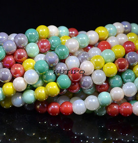 Бусины MIX AB Plated, 5.5-6мм, низка 39см(ок. 70шт)