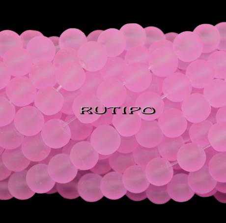 Намистини матові PearlPink 6мм, нитка 39см(бл. 73шт)