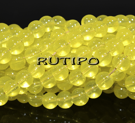 Бусина стеклянная Yellow, 6-6.5мм, шт