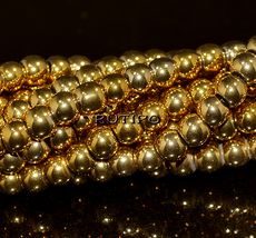 Бусины Golden Plated, 6мм, низка 71см (ок. 145шт)