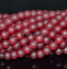 Бусины матовые DarkRed 6мм, низка 39см(ок. 73шт)