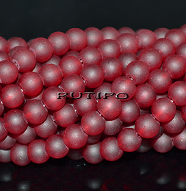 Бусины матовые DarkRed 6мм, низка 39см(ок. 73шт)