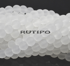 Matte White beads 6-6.5mm, 135pcs/strand