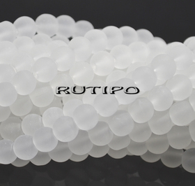 Бусины матовые White 6-6.5мм, низка 77см (ок. 135шт)